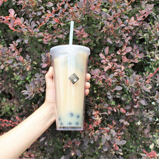 hand holding a boba tea