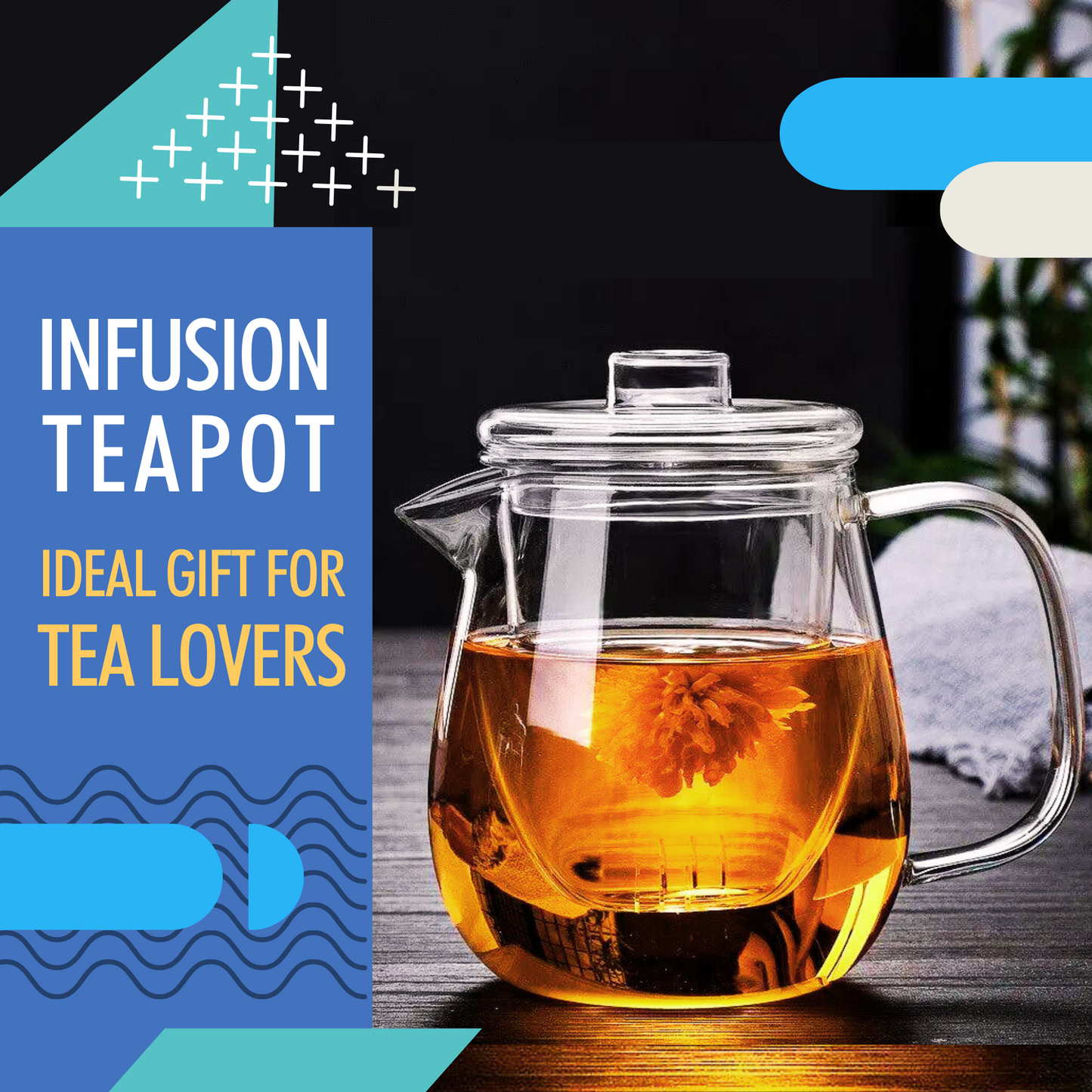 Glass Tea Infuser Teapot 600 ml