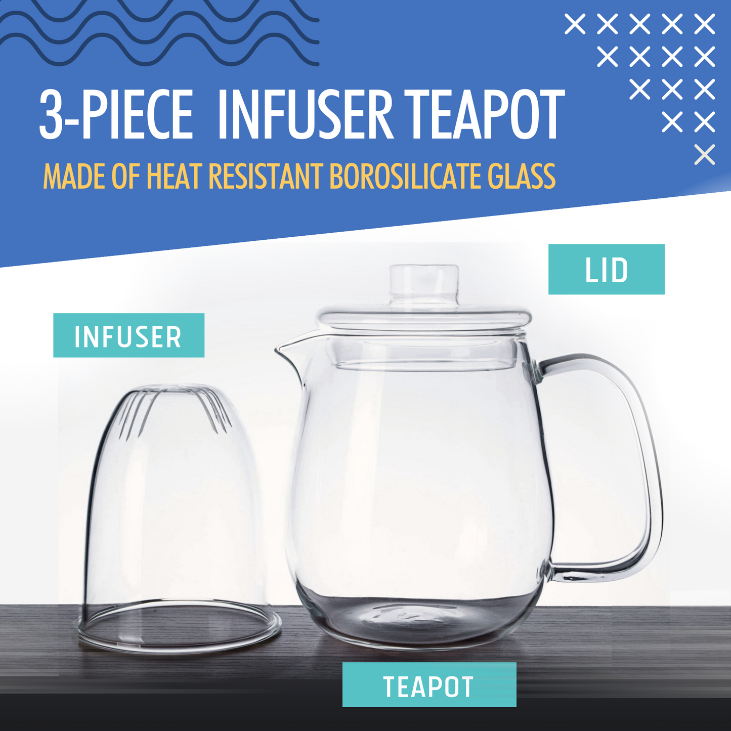 Glass Tea Infuser Teapot 600 ml