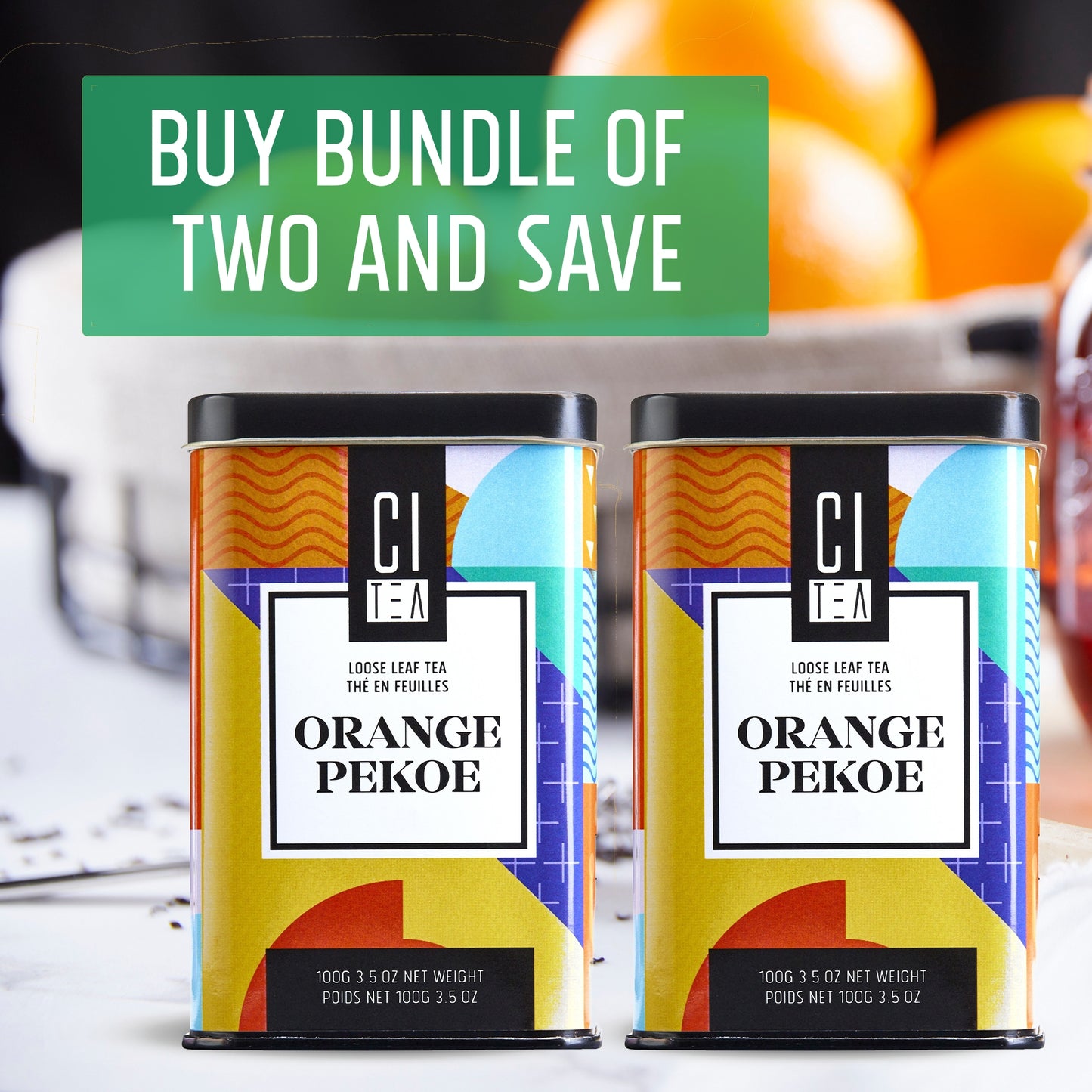 Thé noir en vrac Orange Pekoe - Lot de deux - 200 g