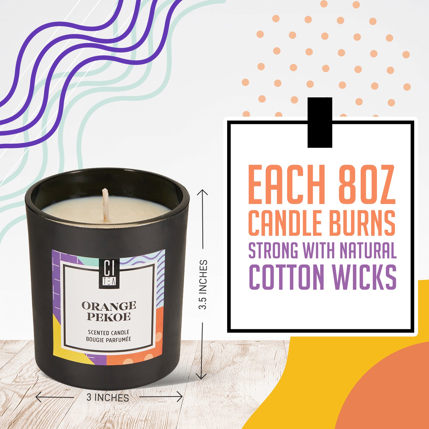Orange Pekoe Soy Wax Candle - Sage & Driftwood - 8 oz