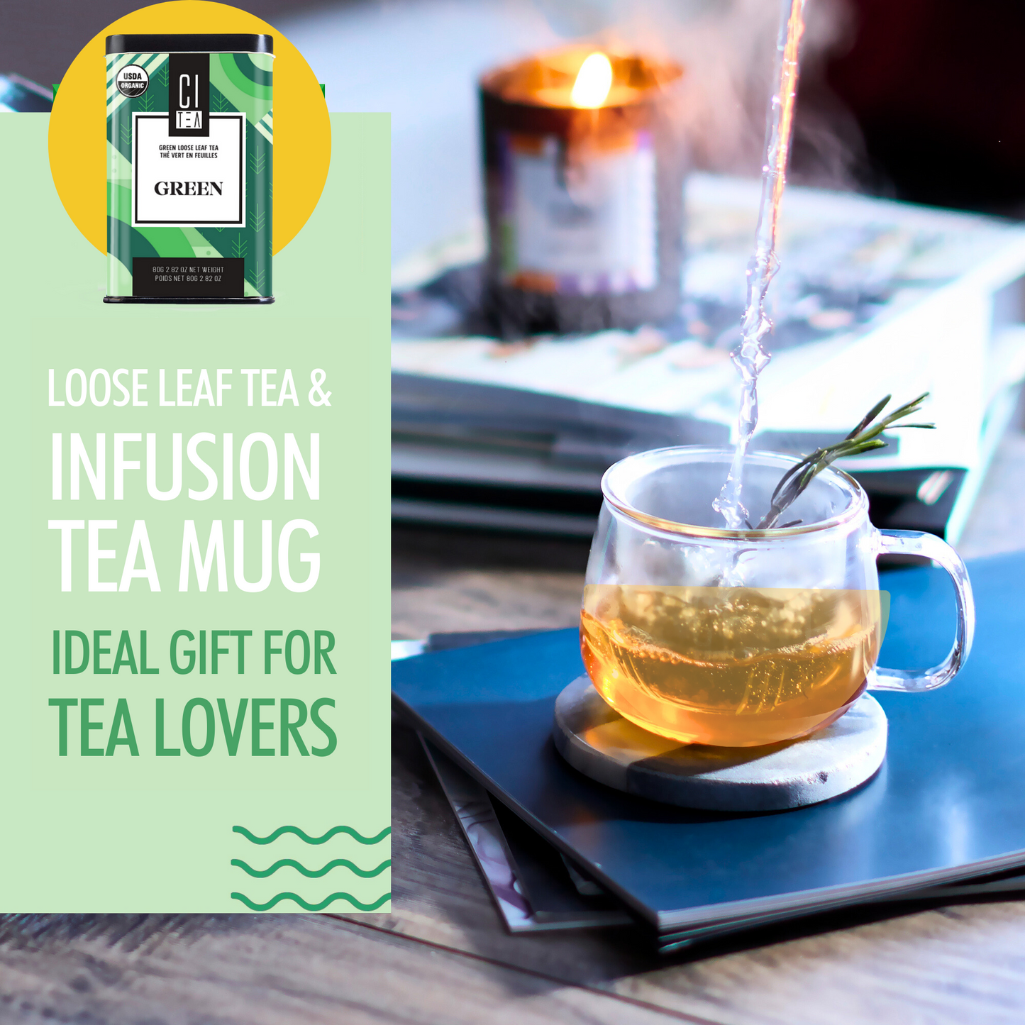 Coffret cadeau thé vert en vrac et infusion