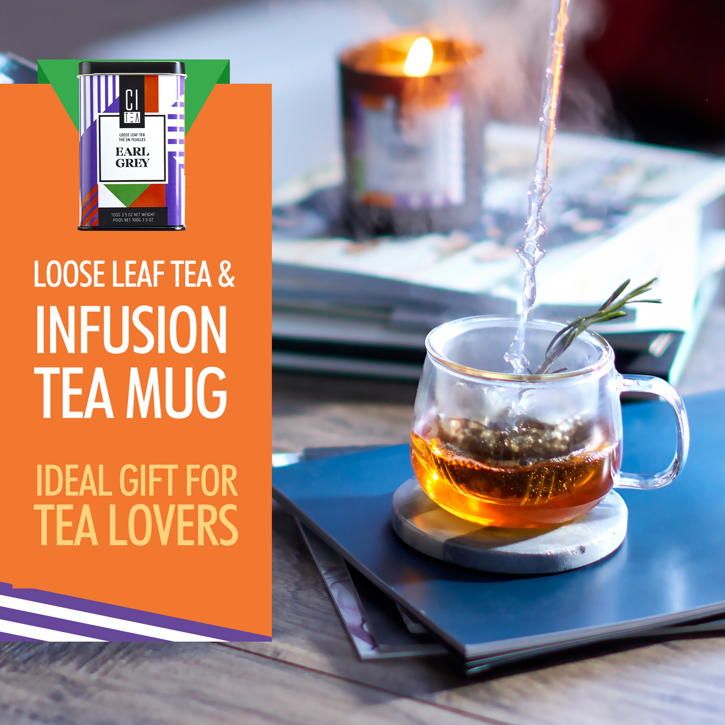 Earl Grey Loose Tea & Infusion Teacup Gift Set