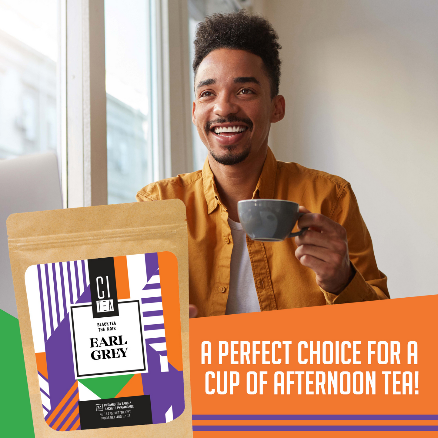 Sachets de thé pyramidaux au thé noir Earl Grey