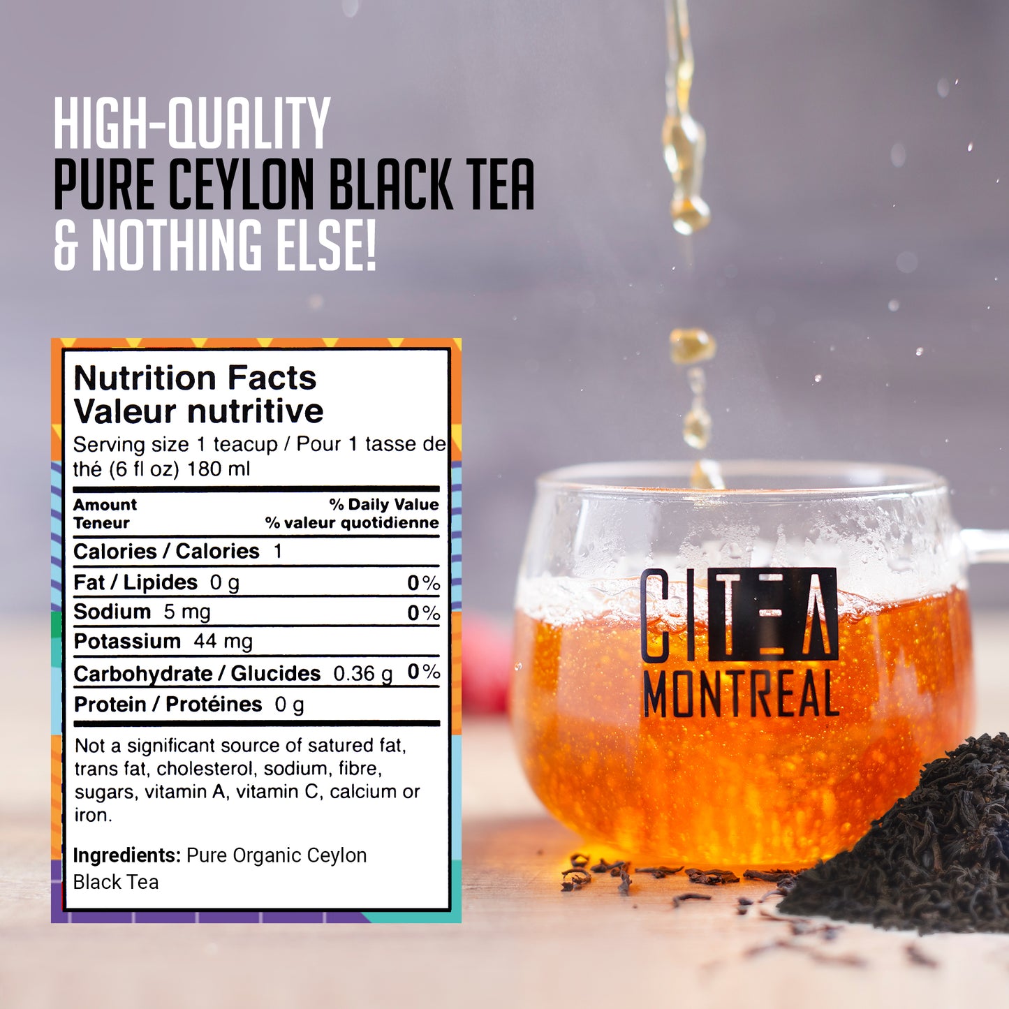 Lot de deux feuilles de thé en vrac Orange Pekoe biologique