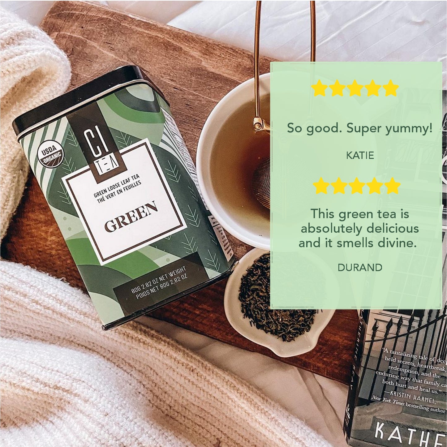 Organic Green Loose Leaf Tea - 80 g