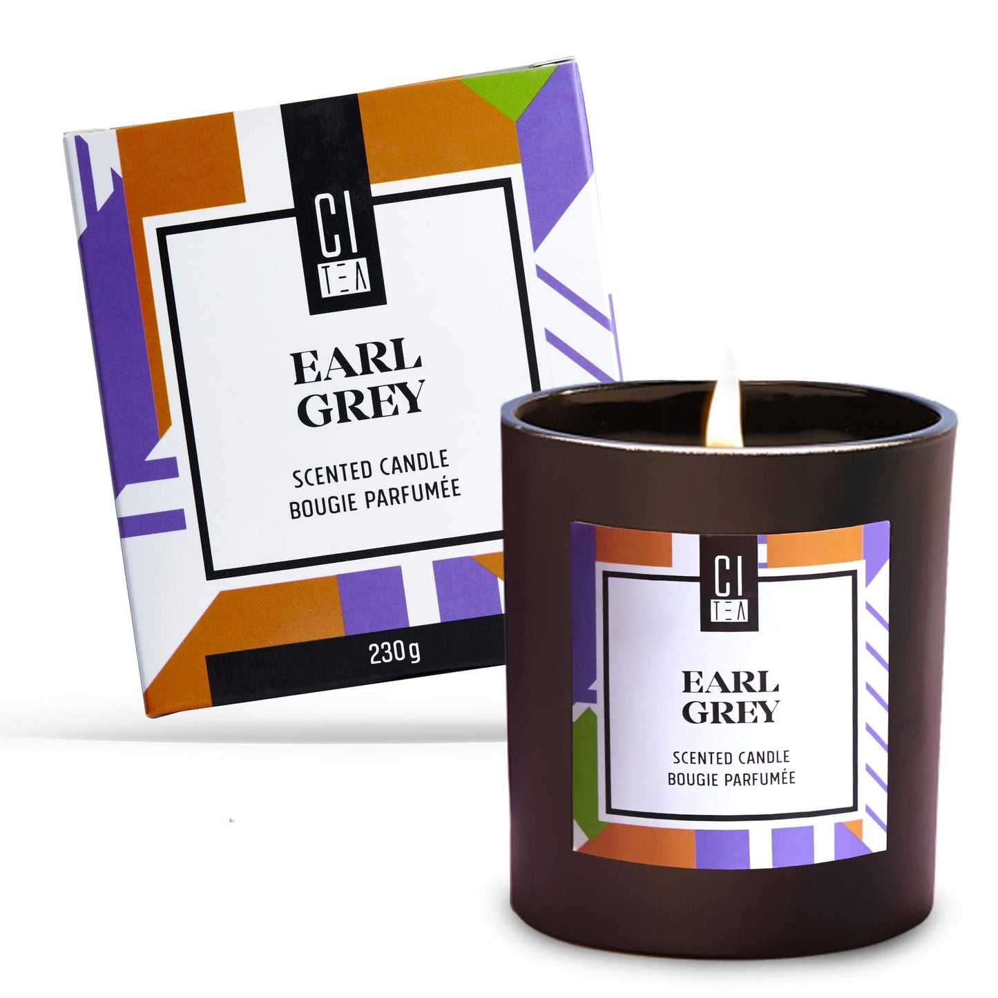 Bougie en cire de soja au parfum de thé Earl Grey - Bergamote et rose - 8 oz