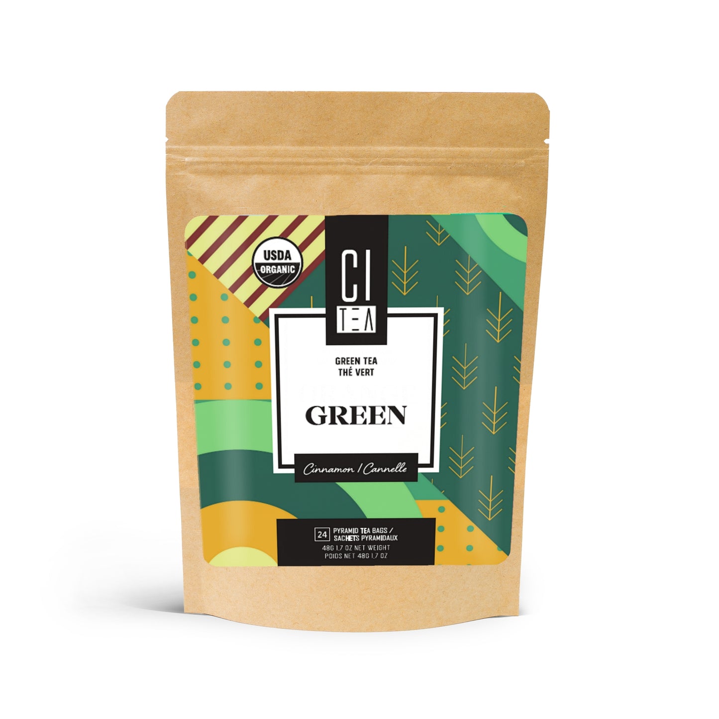 Thé vert à la cannelle biologique - 24 sachets pyramidaux