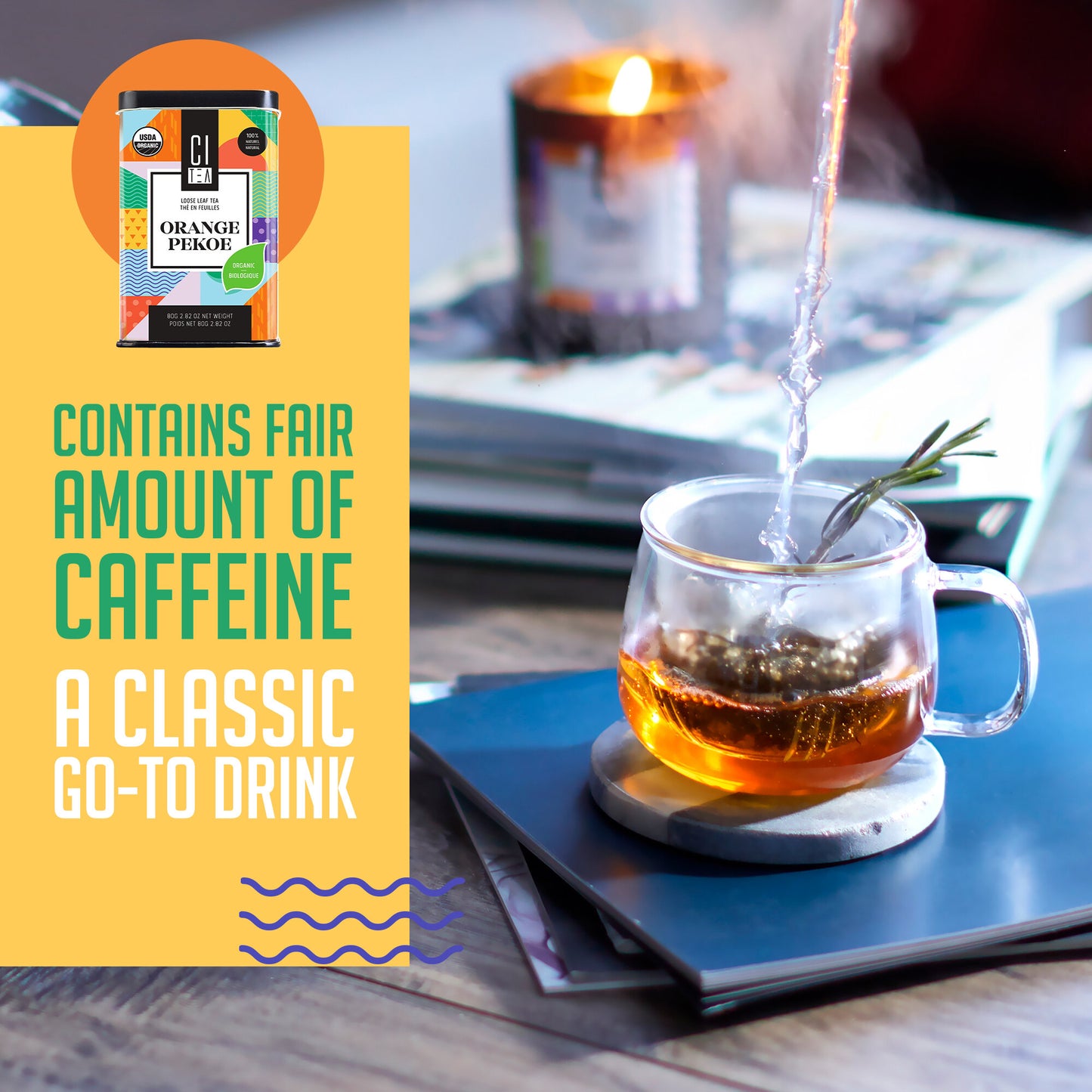 Thé en feuilles Orange Pekoe biologique avec boule de thé - 80 g