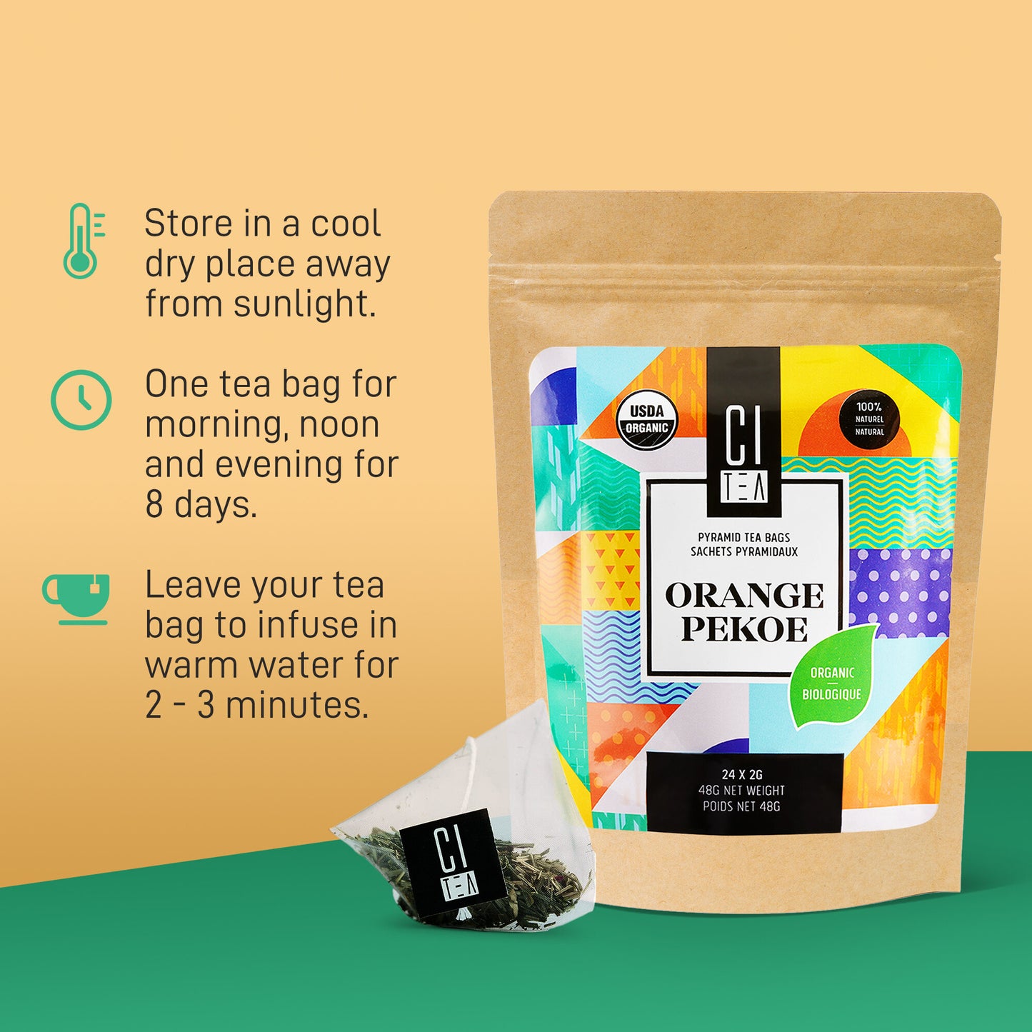 Organic Orange Pekoe Black Tea - 24 Teabags